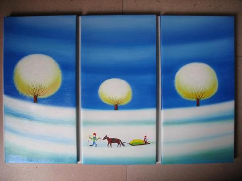 Dafen Oil Painting on canvas absrtact -set436